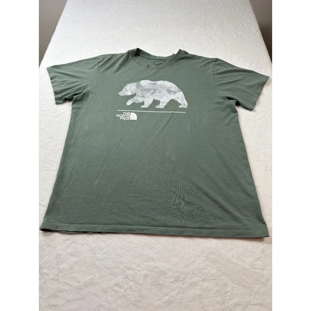 The‎ North Face Graphic Tee Mens Large Green Fair Bear Mountain ML056